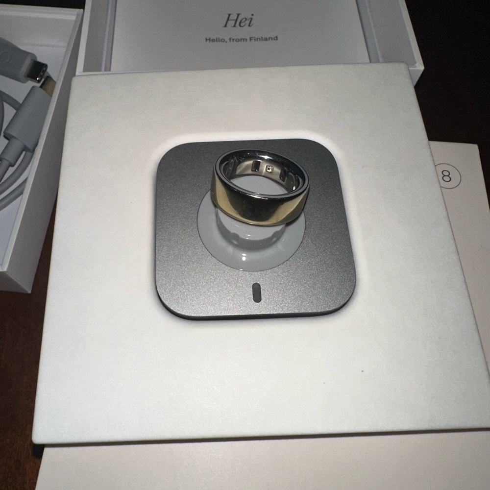 OURA size 8 Gold Ring with charger GEN 4